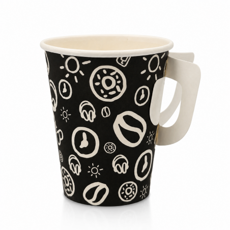Paper Cups 9 oz with Handle 50 pcs