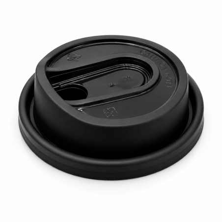 Lid For paper cups Black 8 oz with Stopper * 50 pcs