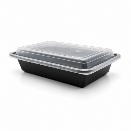 Black Microwave Container 32 Rectangular * 10 pcs