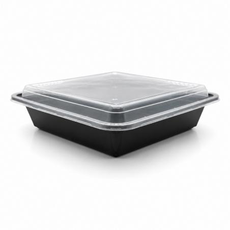 Black Microwave Container 48 Squared * 10 pcs
