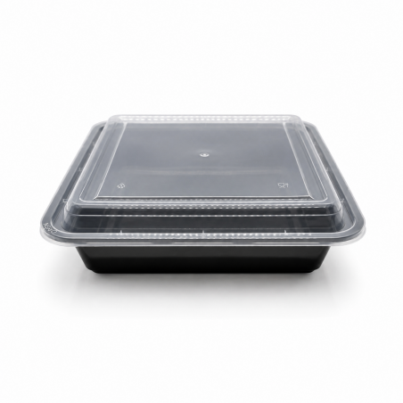 Black Microwave Container 48 Squared * 10 pcs
