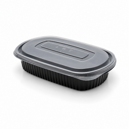 Black Microwave Container Oval 8000* 10 pcs