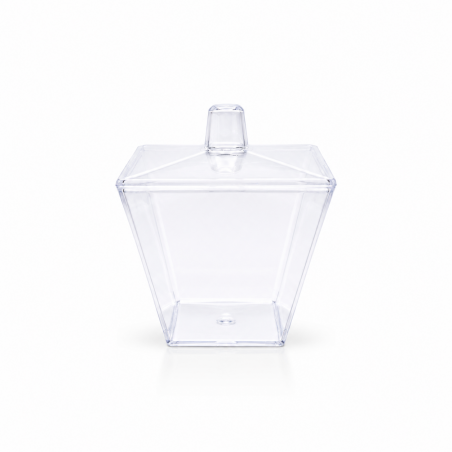 Transparent Icecream container 3.5 oz Squared with Lid * 25 pcs