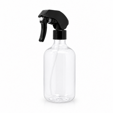 Transparent Plastic Spray 500 ML with Black Lid 6 pcs