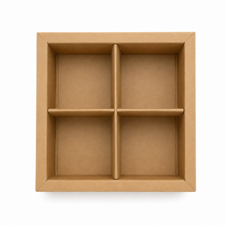 علب كرتون سحاب 15 × 15 سم مقسم 4