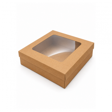 علب كرتون مربع 25 × 25 غطا شفاف