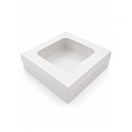 علب كرتون مربع 25 × 25 غطا شفاف