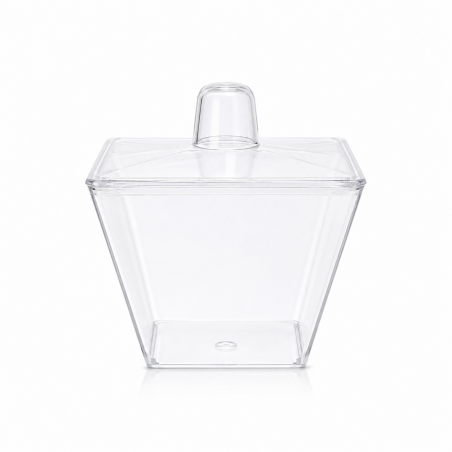 Transparent Icecream container 5 oz Squared with Lid * 25 pcs