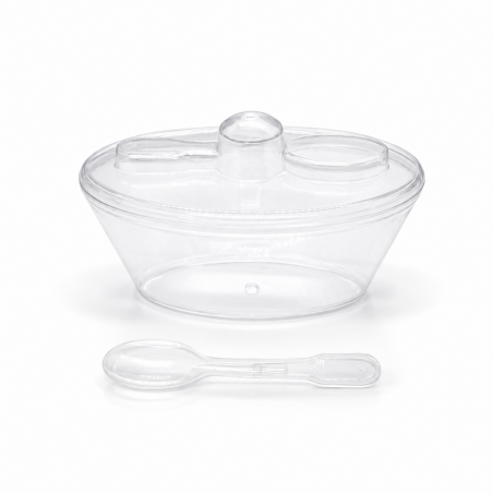 Transparent Icecream container 4 oz Oval with Lid and Spoon * 20 pcs