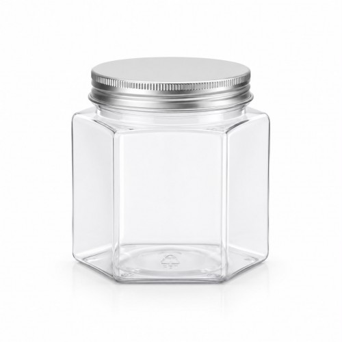 Plastic Jar 200 ML Hexagonal